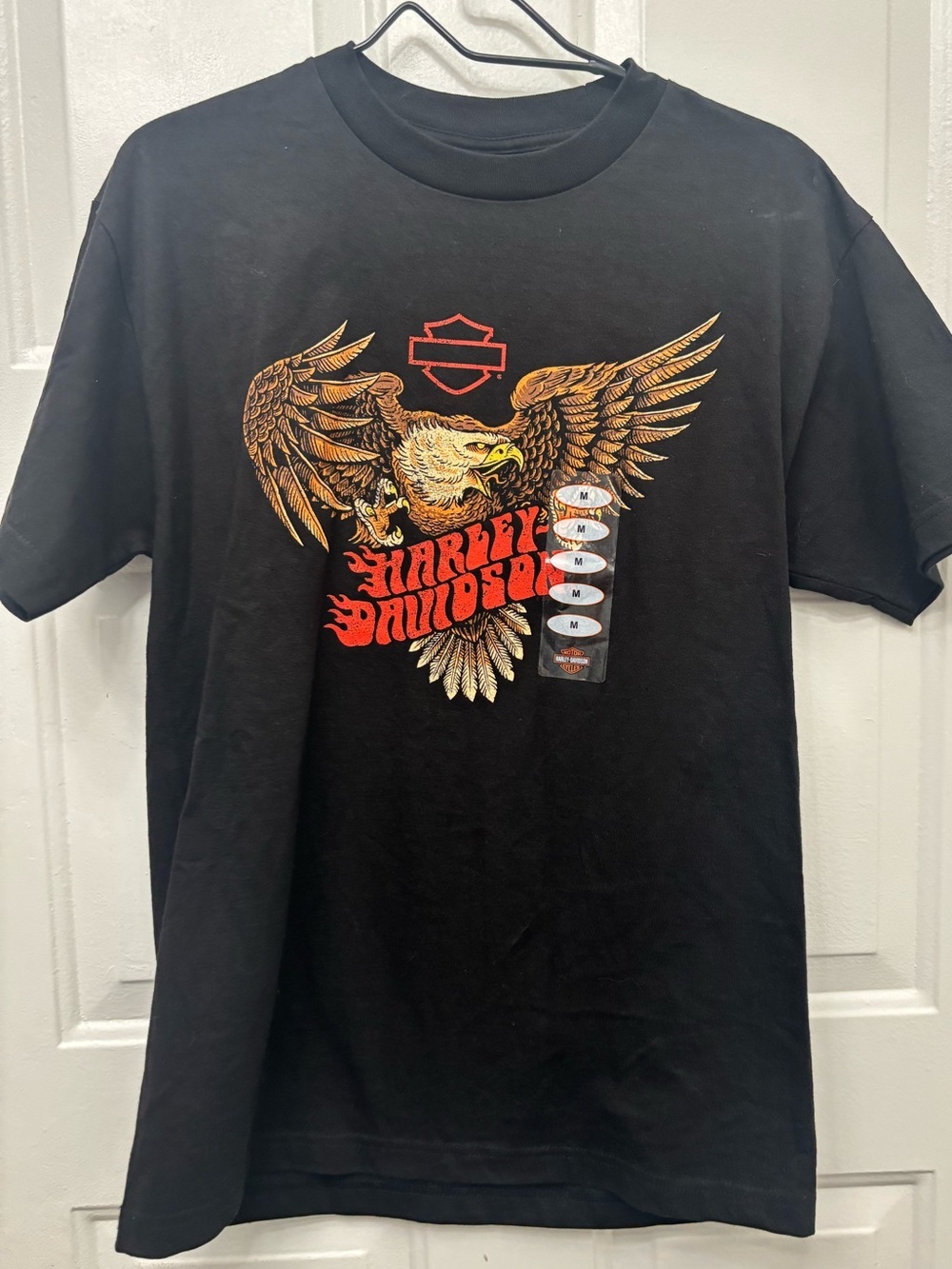 Harley-Davidson Black Tee with Eagle and Red Logo